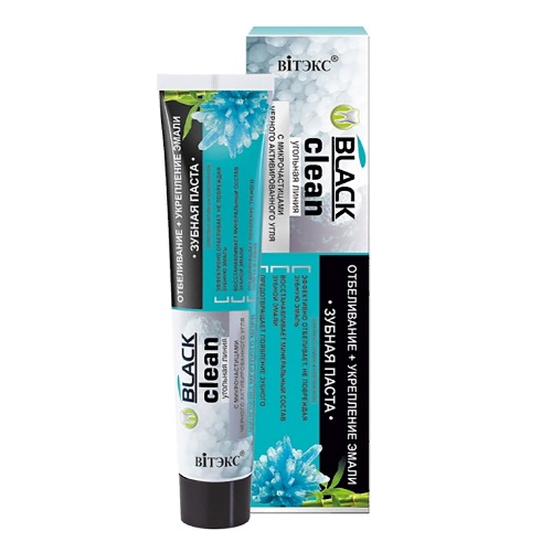 ВIТЭКС BLACK CLEAN Зубная паста Отбеливание+укрепление 85 гр (16)