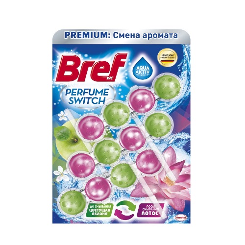 BREF Premium шарики Средство для унитаза Яблоня-лотос 3*50 гр