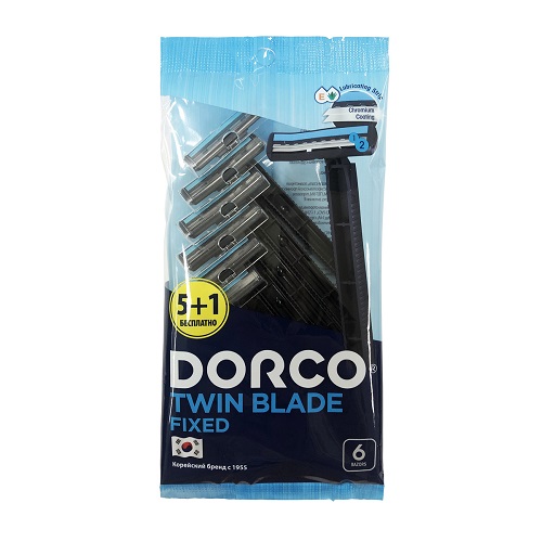 DORCO Twin Blade Fixed Станок одноразовый мужской 6 шт (5+1) (24) TD-708DB-6P