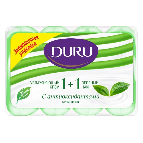 DURU 1+1 Мыло Зеленый чай 80 г 4 шт/уп (24 уп/кор)