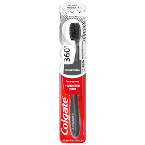 COLGATE Зубная щетка 360° древесный уголь (средняя) (72) COLGATE Зубная щетка 360° древесный уголь (средняя) (72)